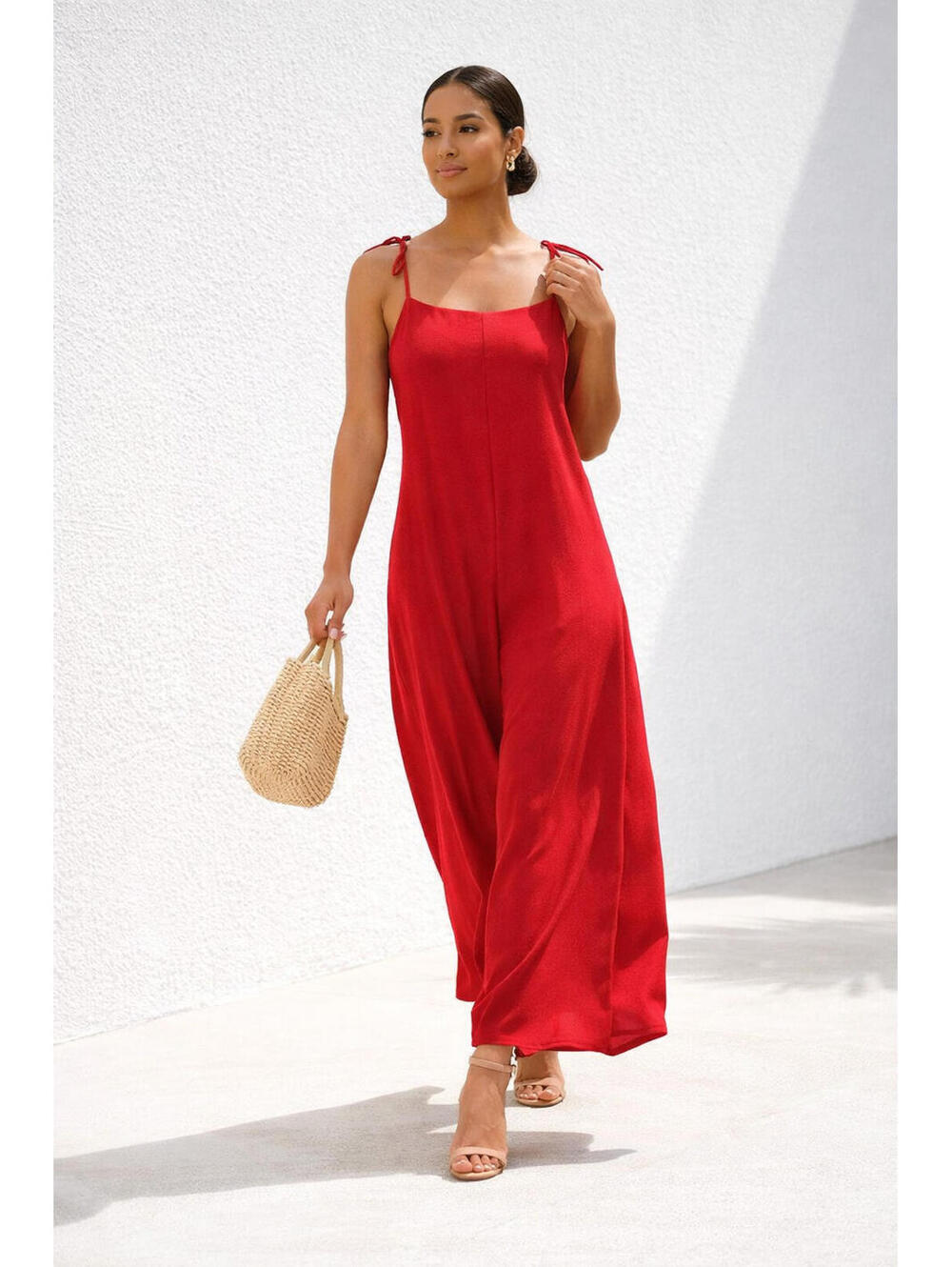 Grey Lab Los Angeles Red Wide-Leg Jumpsuit – Size Large (NWT)